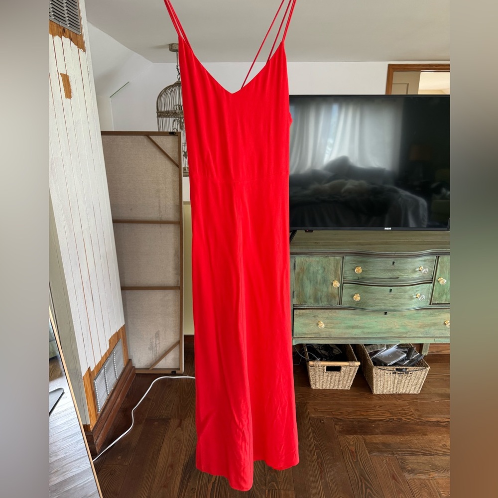 Red Wilfred criss cross back midi dress size M